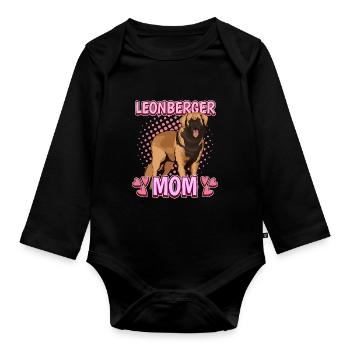 Leonberger Leonberger Mom - Baby Bio-Langarm-Body - Schwarz - Vorne
