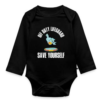 Off Duty Lifeguard Sauveteur cadeau - Body Bébé bio manches longues - noir - Devant