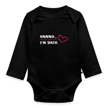 Open Heart Surgery Recovery Gifts & Apparal - Organic Longsleeve Baby Bodysuit - black - Front