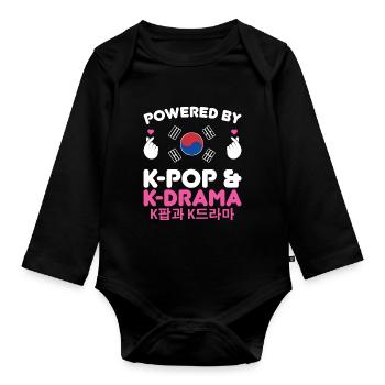 K-Pop & K-Drama K-Pop Gift - Organic Longsleeve Baby Bodysuit - black - Front