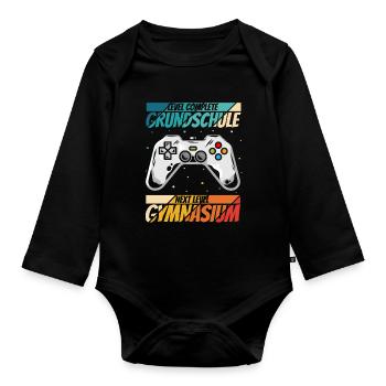 Level Complete Einschulung Gymnasium 5. Klasse Gam - Baby Bio-Langarm-Body - Schwarz - Vorne