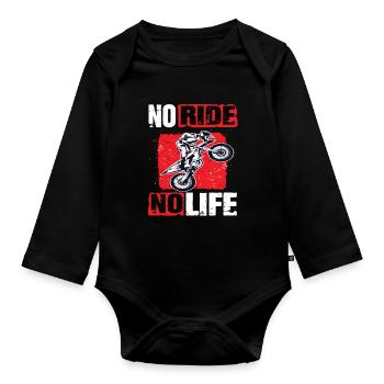 Motocross No Ride No Life Motocross Machine - Body Bébé bio manches longues - noir - Devant