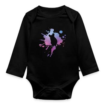 Rat Domestic Rat Splashes of Color Rodent Rats - Organic Longsleeve Baby Bodysuit - black - Front