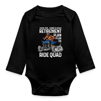 Quad-Radtour Quad Quad Geschenk - Baby Bio-Langarm-Body - Schwarz - Vorne