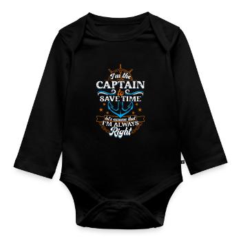 Yachting Voilier Bateau Capitaine - Body Bébé bio manches longues - noir - Devant