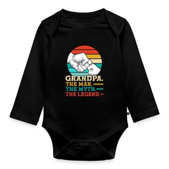 Opa Opa Geschenk - Baby Bio-Langarm-Body - Schwarz - Vorne