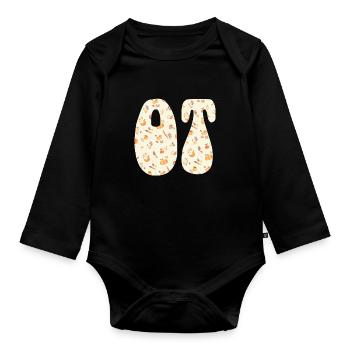 OT Fall Autumn Ergothérapeute - Body Bébé bio manches longues - noir - Devant
