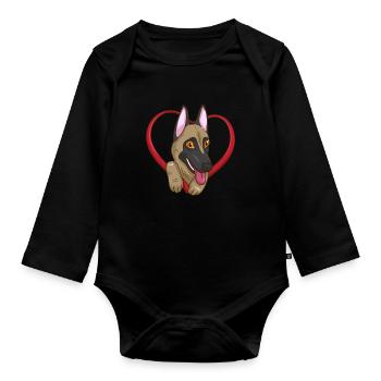 Belgian Malinois Belgian Shepherd Dog - Organic Longsleeve Baby Bodysuit - black - Front