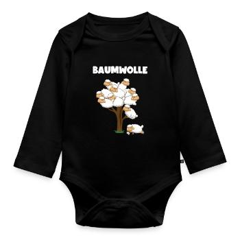 Lustiger Comic Baumwolle Schaf Spruch Geschenk - Baby Bio-Langarm-Body - Schwarz - Vorne