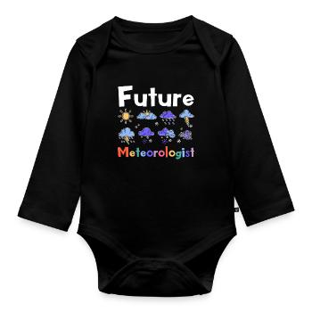 Meteorology Amazing Weather Forecasting - Organic Longsleeve Baby Bodysuit - black - Front