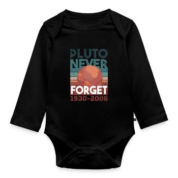 Astronomie Pluto Never Forget - Baby Bio-Langarm-Body - Schwarz - Vorne