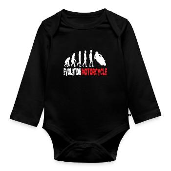 Evolution Motorrad - Baby Bio-Langarm-Body - Schwarz - Vorne