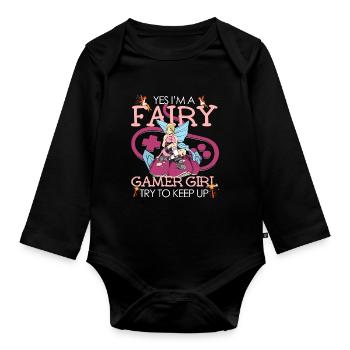 Fairycore Aesthetic Fee Oui Im A Gamer Girl - Body Bébé bio manches longues - noir - Devant