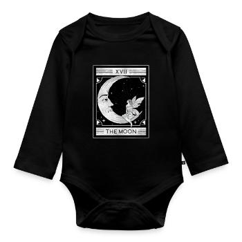 Fairycore Aesthetic The Moon Fairy Tarot Card - Organic Longsleeve Baby Bodysuit - black - Front