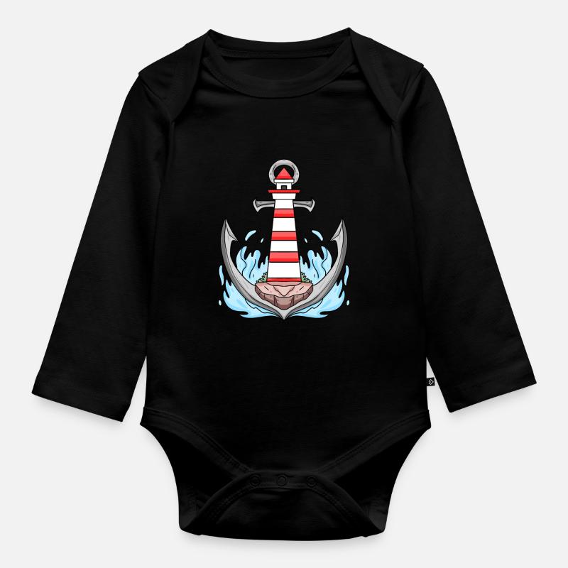 Phare d’Anchor - Body Bébé bio manches longues - noir