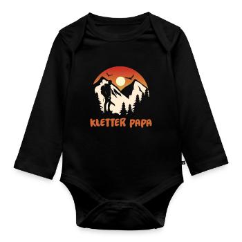 Klettern Bergsport Kletterer - Baby Bio-Langarm-Body - Schwarz - Vorne