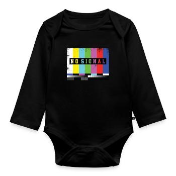 Testbild Kein Signal Fernseher - Baby Bio-Langarm-Body - Schwarz - Vorne