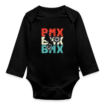 BMX - Organic Longsleeve Baby Bodysuit - black - Front