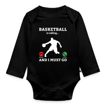 Basketball Basketball Basketball Team - Organic Longsleeve Baby Bodysuit - black - Front