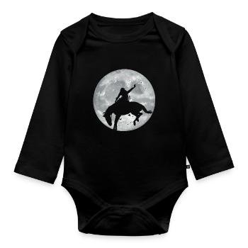 Rodeo Reiter Geschenk - Baby Bio-Langarm-Body - Schwarz - Vorne
