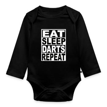Mangez des fléchettes de sommeil Répétez - Body Bébé bio manches longues - noir - Devant