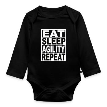 Manger Dormir Agilité Répéter - Body Bébé bio manches longues - noir - Devant
