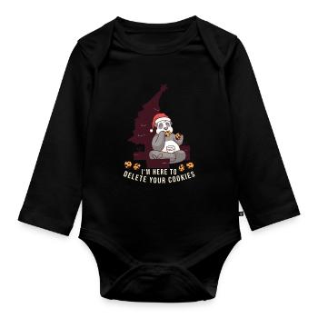 I m here to delete your cookies Panda Weihnachten - Baby Bio-Langarm-Body - Schwarz - Vorne