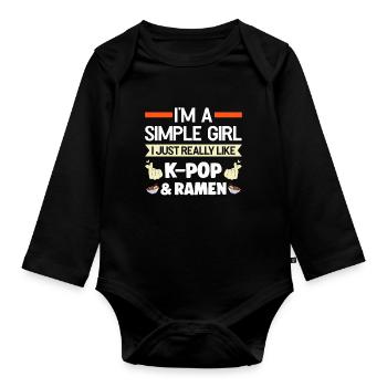 K-Pop-K-Pop-Merch K-Pop-Waren Geschenk - Baby Bio-Langarm-Body - Schwarz - Vorne
