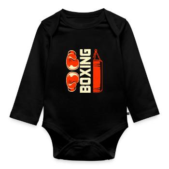 Boxen - Baby Bio-Langarm-Body - Schwarz - Vorne