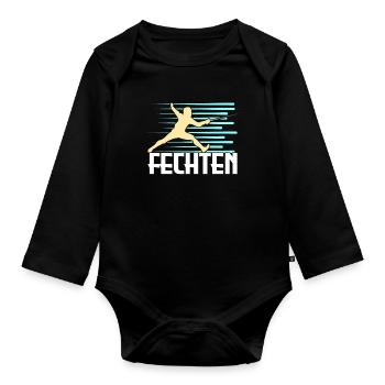 Fechten - Baby Bio-Langarm-Body - Schwarz - Vorne