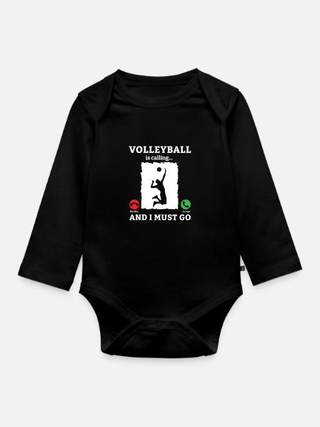 Volleyball Volleyball Player Beach Volleyball Player - Organic Longsleeve Baby Bodysuit - black