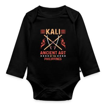 Kali Geschenk Eskrima - Baby Bio-Langarm-Body - Schwarz - Vorne