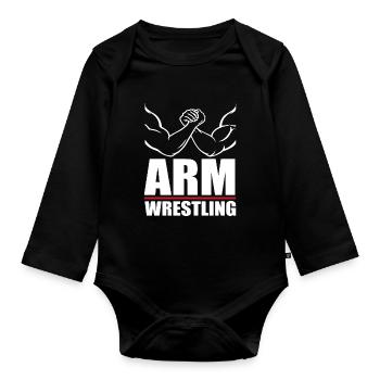 Arm wrestling - Organic Longsleeve Baby Bodysuit - black - Front