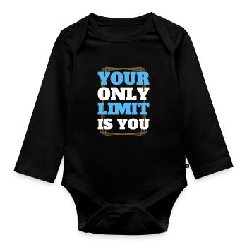 Limit Fitness Gym Motivation - Organic Longsleeve Baby Bodysuit - black - Front