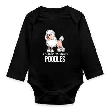 Pudel Hund - Baby Bio-Langarm-Body - Schwarz - Vorne