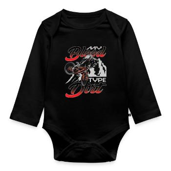 Downhill Mountain Bike This Is My Blood Type - Organic Longsleeve Baby Bodysuit - black - Front