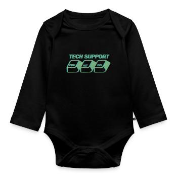 Call Center Customer Service Helpdesk - Organic Longsleeve Baby Bodysuit - black - Front