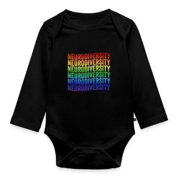 Autism Awareness Celebrate Neurodiversity - Organic Longsleeve Baby Bodysuit - black - Front