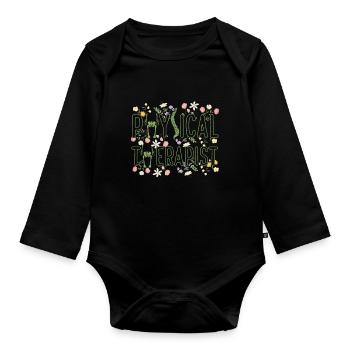Physiotherapeutin - Baby Bio-Langarm-Body - Schwarz - Vorne