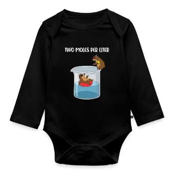 Two Moles Per Liter Chemistry Gift - Organic Longsleeve Baby Bodysuit - black - Front