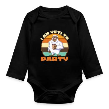 Bigfoot Sasquatch Yeti - Organic Longsleeve Baby Bodysuit - black - Front