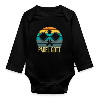 Padel - Padel Gott - Baby Bio-Langarm-Body - Schwarz - Vorne