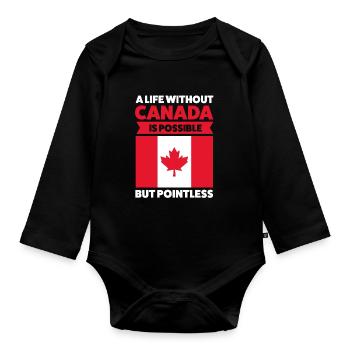 Canada Canada Canada Cadeau - Body Bébé bio manches longues - noir - Devant