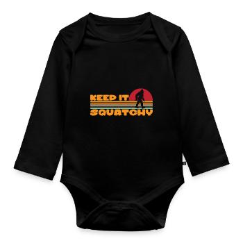 Bigfoot Sasquatch Yeti - Organic Longsleeve Baby Bodysuit - black - Front