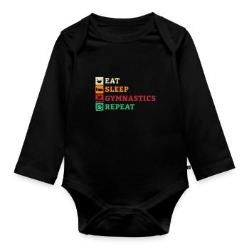 Gymnastique Gymnastique Acrobatie Gymnastique Sports - Body Bébé bio manches longues - noir - Devant