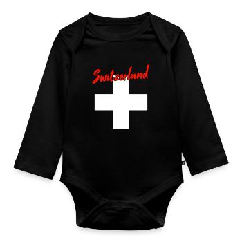 Suisse Suisse - Body Bébé bio manches longues - noir - Devant