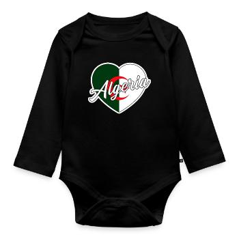 Algérie - Body Bébé bio manches longues - noir - Devant