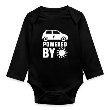 Electric car - Organic Longsleeve Baby Bodysuit - black - Front
