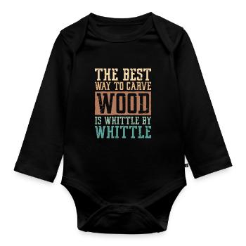 Wood Carving Whittling - Organic Longsleeve Baby Bodysuit - black - Front