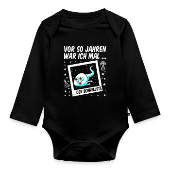 50. Geburtstag Mann lustig Club der alten Säcke 50 - Baby Bio-Langarm-Body - Schwarz - Vorne